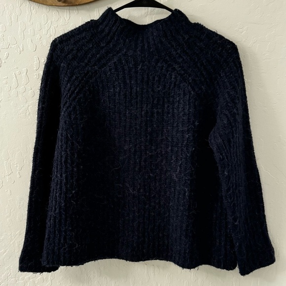 Boden Navy Blue Mock Neck Pullover Wool Alpaca Blend Sweater Small - Picture 2 of 6